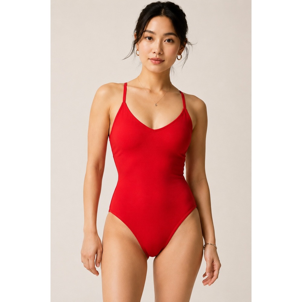 J.Crew Red One Piece Swimsuit Size 0 Classic Scoop Back Swimwear